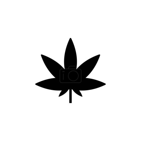 Illustration for Cannabis Marijuana Leaf Hemp flat vector icon. Simple solid symbol isolated on white background - Royalty Free Image