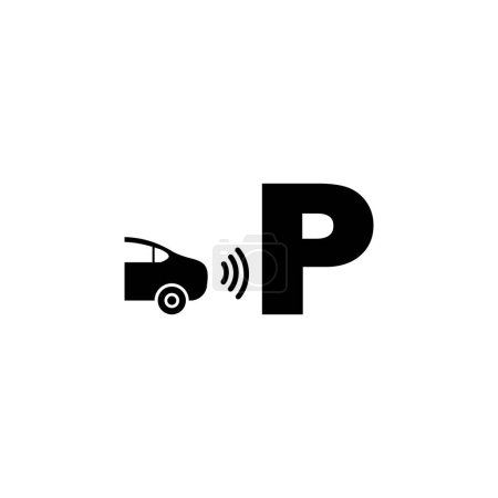 Illustration for Parktronic Sensor. Parking Assist flat vector icon. Simple solid symbol isolated on white background - Royalty Free Image