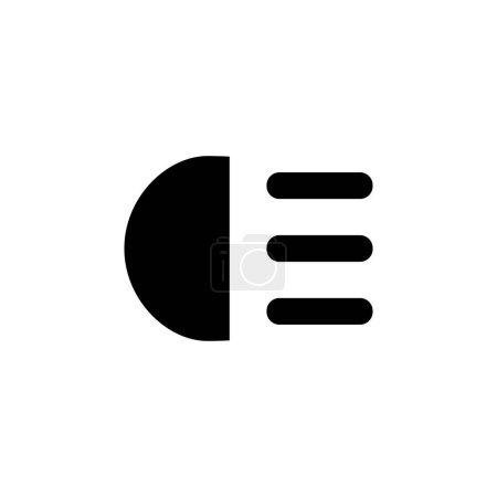 Illustration for Car Low Beam Lights flat vector icon. Simple solid symbol isolated on white background - Royalty Free Image