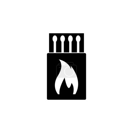 Zündholzschachtel und Matches flaches Vektorsymbol. Einfaches massives Symbol isoliert auf weißem Hintergrund