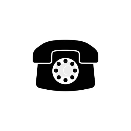 Foto de Retro teléfono antiguo icono de vector plano. Símbolo sólido simple aislado sobre fondo blanco - Imagen libre de derechos