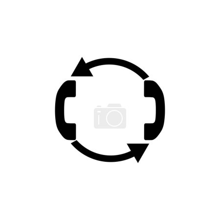 Foto de Teléfono auricular icono de vector plano. Símbolo sólido simple aislado sobre fondo blanco - Imagen libre de derechos