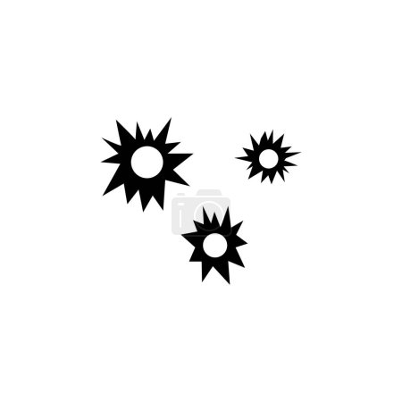 Einschussloch flache Vektor-Symbol. Einfaches massives Symbol isoliert auf weißem Hintergrund