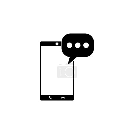 Ilustración de Teléfono Mensaje Sms icono de vector plano. Símbolo sólido simple aislado sobre fondo blanco - Imagen libre de derechos