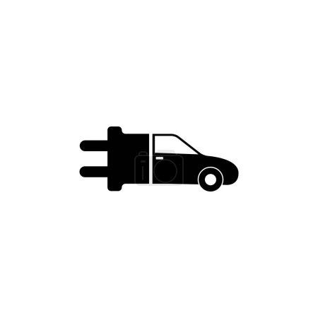 Foto de Eco coche eléctrico icono de vector plano. Símbolo sólido simple aislado sobre fondo blanco - Imagen libre de derechos