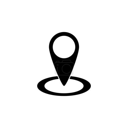 Foto de Mapa con Pin Pointer icono de vector plano. Símbolo sólido simple aislado sobre fondo blanco - Imagen libre de derechos