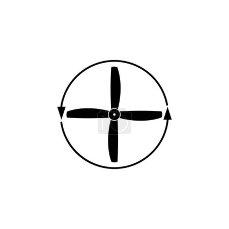 Propeller Screw Flachvektorsymbol. Einfaches massives Symbol isoliert auf weißem Hintergrund
