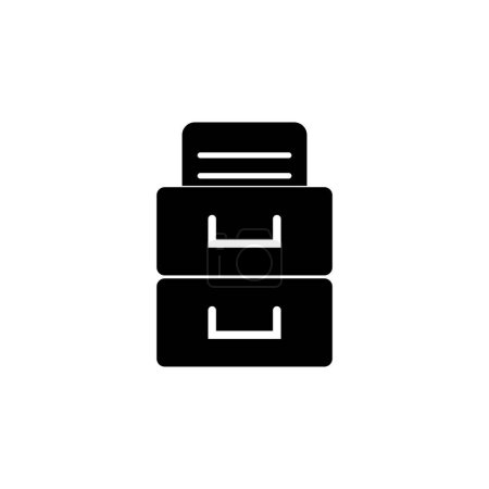 Cajón de oficina icono de vector plano. Símbolo sólido simple aislado sobre fondo blanco