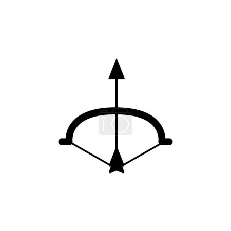 Pfeil und Bogen flache Vektor-Symbol. Einfaches massives Symbol isoliert auf weißem Hintergrund