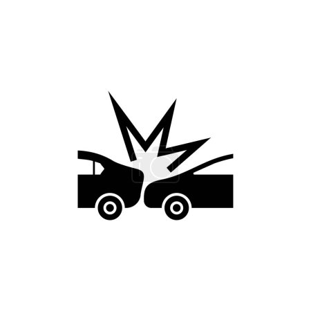 Foto de Crashed Cars icono de vector plano. Símbolo sólido simple aislado sobre fondo blanco - Imagen libre de derechos