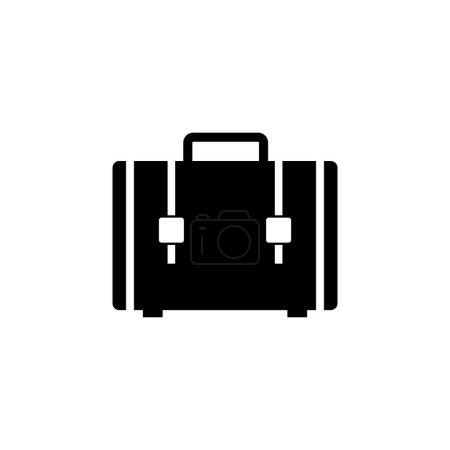 Téléchargez les illustrations : Icône vectorielle plate valise. Symbole solide simple isolé sur fond blanc - en licence libre de droit