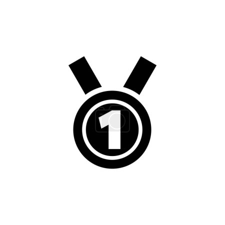 Foto de Premio Medalla icono vector plano. Símbolo sólido simple aislado sobre fondo blanco - Imagen libre de derechos