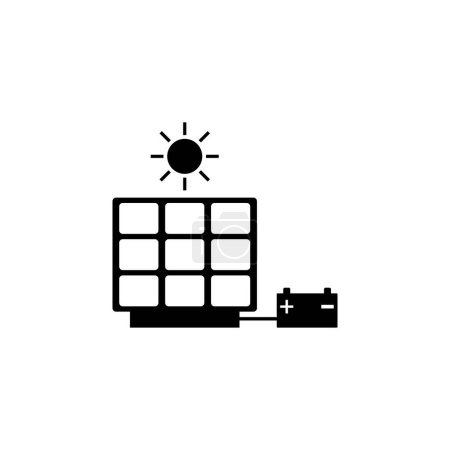Foto de Panel solar. Icono de vector plano de energía solar. Símbolo sólido simple aislado sobre fondo blanco - Imagen libre de derechos