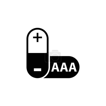 Foto de AAA icono del vector plano de la batería. Símbolo sólido simple aislado sobre fondo blanco - Imagen libre de derechos