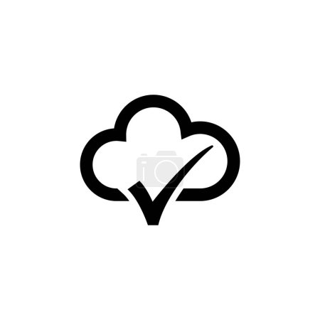 Cloud Check Marca icono de vector plano. Símbolo sólido simple aislado sobre fondo blanco