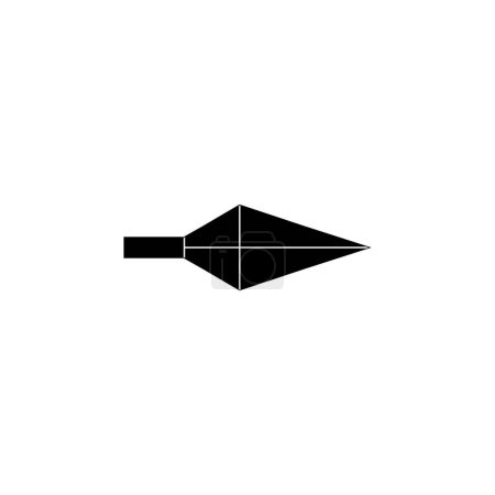 Pfeilspitze flaches Vektorsymbol. Einfaches massives Symbol isoliert auf weißem Hintergrund