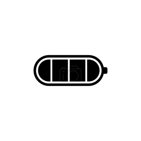 Ilustración de Batería de carga completa icono de vector plano. Símbolo sólido simple aislado sobre fondo blanco - Imagen libre de derechos