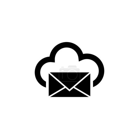 Foto de Cloud Mail icono de vector plano. Símbolo sólido simple aislado sobre fondo blanco - Imagen libre de derechos