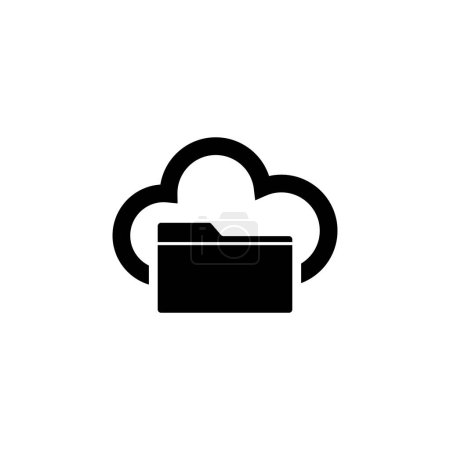 Foto de Cloud Folder icono de vector plano. Símbolo sólido simple aislado sobre fondo blanco - Imagen libre de derechos