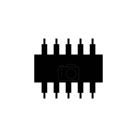 Foto de Chip icono de vector plano. Símbolo sólido simple aislado sobre fondo blanco - Imagen libre de derechos