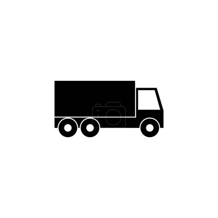 Illustration for Garbage Truck flat vector icon. Simple solid symbol isolated on white background - Royalty Free Image