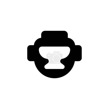 Foto de Cascos de boxeo. Taekwondo Icono de vector plano del casco. Símbolo sólido simple aislado sobre fondo blanco - Imagen libre de derechos