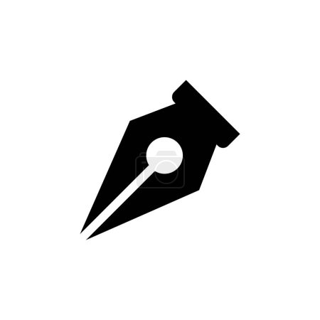 Foto de Pluma estilográfica Nib icono de vector plano. Símbolo sólido simple aislado sobre fondo blanco - Imagen libre de derechos