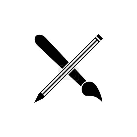 Foto de Herramientas de dibujo Pincel de lápiz icono de vector plano. Símbolo sólido simple aislado sobre fondo blanco - Imagen libre de derechos