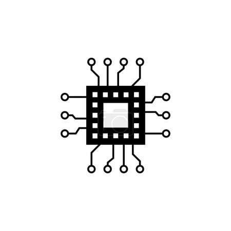 Foto de Procesador de chips icono de vector plano. Símbolo sólido simple aislado sobre fondo blanco - Imagen libre de derechos