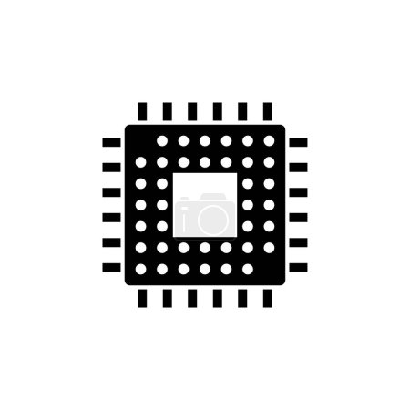 CPU-Flachvektorsymbol. Einfaches massives Symbol isoliert auf weißem Hintergrund