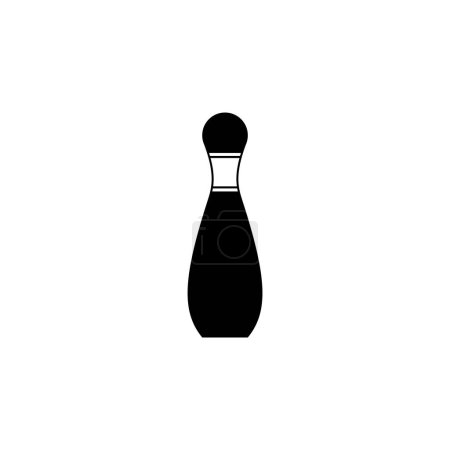 Téléchargez les illustrations : Bowling Game Pin icône vectorielle plate. Symbole solide simple isolé sur fond blanc - en licence libre de droit
