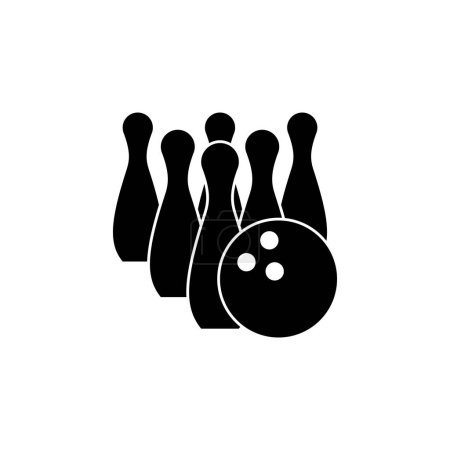 Foto de Bowling icono de vector plano. Símbolo sólido simple aislado sobre fondo blanco - Imagen libre de derechos