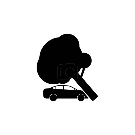 Traffic Accident Tree Fell the Car flat vector icon. Simple solid symbol isolated on white background