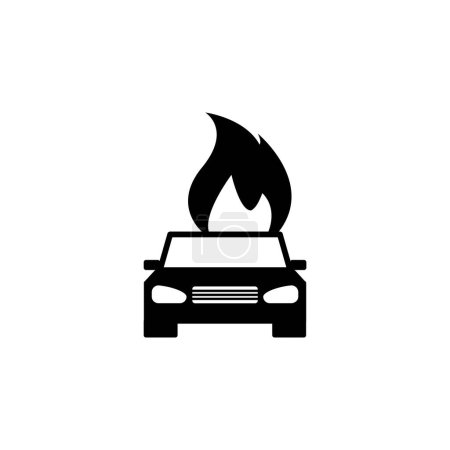 Icône vectorielle plate Burning Car. Symbole solide simple isolé sur fond blanc