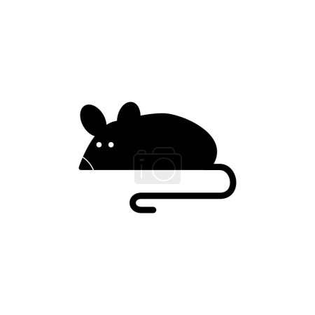 Mausratte Tier flache Vektor-Symbol. Einfaches massives Symbol isoliert auf weißem Hintergrund