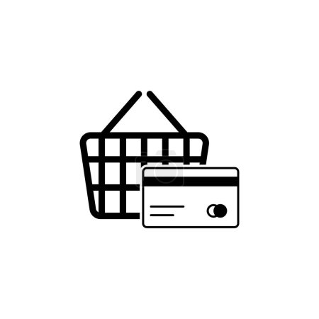 Foto de Bolsa de compras con tarjeta de crédito icono de vector plano. Símbolo sólido simple aislado sobre fondo blanco - Imagen libre de derechos