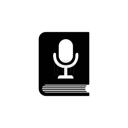 Voice Book durch Mikrofon flache Vektor-Symbol. Einfaches massives Symbol isoliert auf weißem Hintergrund