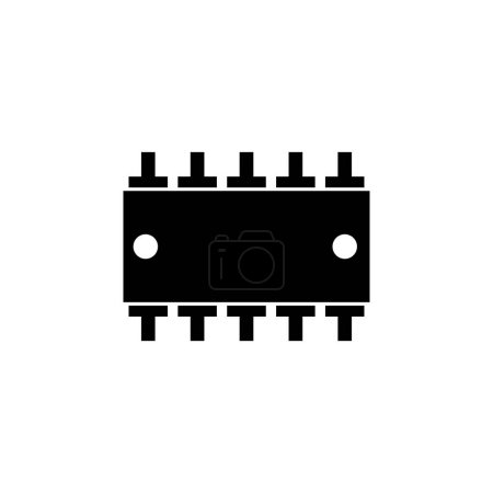 Memory Chip flaches Vektorsymbol. Einfaches massives Symbol isoliert auf weißem Hintergrund