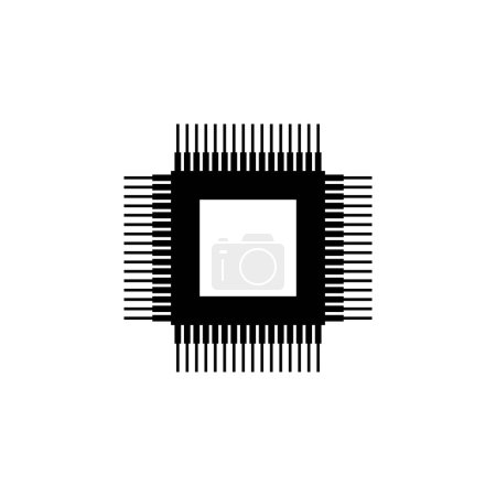 Foto de Cpu, Microprocesador, Microchip, Icono de vector plano de placa de circuito. Símbolo sólido simple aislado sobre fondo blanco - Imagen libre de derechos