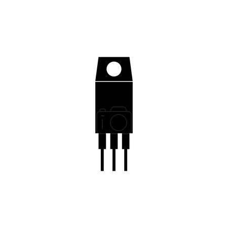 Résistance, Condensateurs électrolytiques en céramique, Fusible, Microcontrôleur, Transistor icône vectorielle plate. Symbole solide simple isolé sur fond blanc