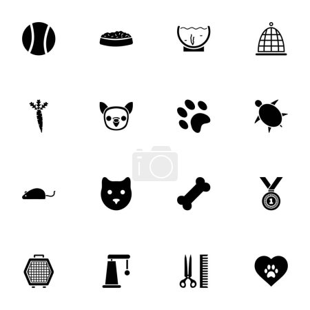 Icono de mascota - Ampliar a cualquier tamaño - Cambiar a cualquier color. Perfect Flat Vector Contiene iconos como perro, comida, animal, ratón, jaula, acuario, gato, jaula de aves, huella, pata, juguete, tortuga, hueso, zanahoria