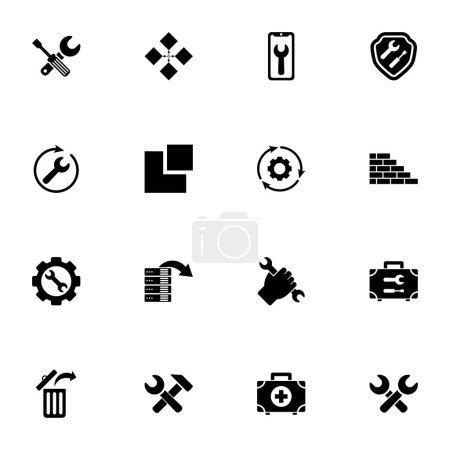 Recovery Repair icon - Expand to any size - Change to any colour. Perfect Flat Vector Contains such Icons as restore, return, fix, arrow, kit, database, retrieve, rebuild, hand, box, screwdriver, wall.
