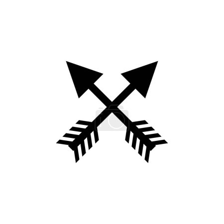 Ilustración de Cruz Flechas icono vector plano. Símbolo sólido simple aislado sobre fondo blanco - Imagen libre de derechos