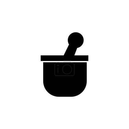 Illustration for Mortar and Pestle Pharmacy flat vector icon. Simple solid symbol isolated on white background - Royalty Free Image
