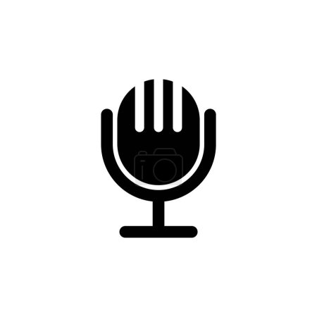 Foto de Micrófono icono de vector plano. Símbolo sólido simple aislado sobre fondo blanco - Imagen libre de derechos
