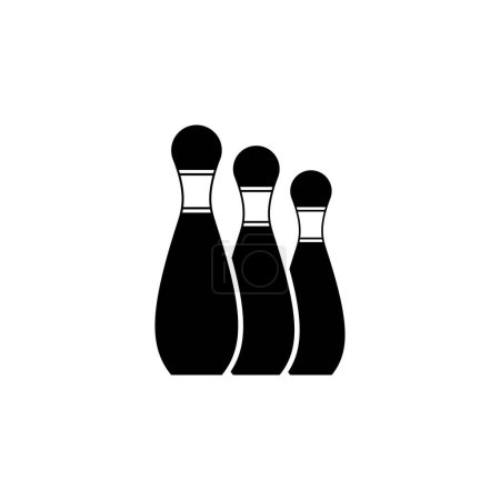 Téléchargez les illustrations : Bowling Skittles Pin icône vectorielle plate. Symbole solide simple isolé sur fond blanc. Bowling Skittles Pin signe modèle de conception pour l'élément web et mobile UI - en licence libre de droit