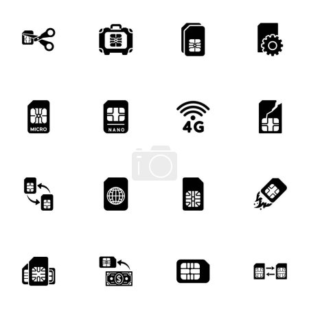 Sim-Karten-Symbol - Auf jede Größe erweitern - Auf jede Farbe ändern. Perfect Flat Vector Enthält Symbole wie Handy, Telefon, Technologie, Welle, Telekommunikation, Telefon, Feuer, Kommunikation, Handy