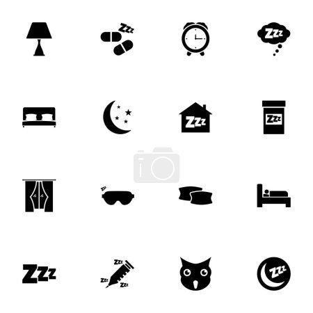 Sleep icon - Expand to any size - Change to any colour. Perfect Flat Vector Contains such Icons as comfort pillow, double bed, dream, mattress, bedroom, owl, moon, hostel, sleeping, insomnia, resting