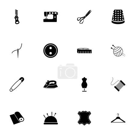Tailoring icon - Expand to any size - Change to any colour. Perfect Flat Vector Contains such Icons as tailor, craft, material, spool, needle, shirt, dressmaker, measurement, scissors, sewing, tape