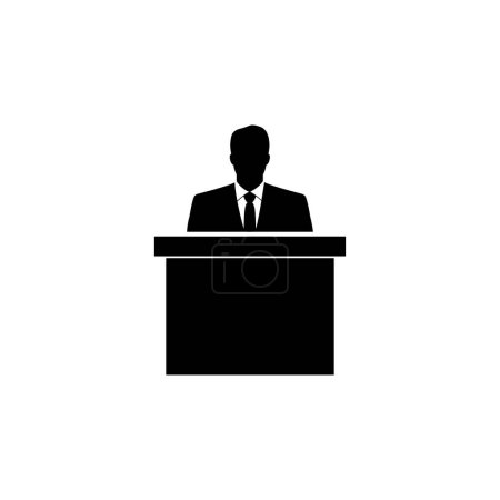 Public Speaker flat vector icon. Simple solid symbol isolated on white background. Public Speaker sign design template for web and mobile UI element